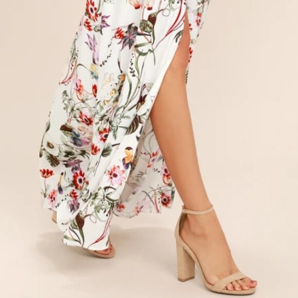 Lulus Bloom Ivory Floral Print Maxi Dress (Size Small) - Picture 10 of 11